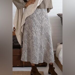 CP Shades 100% Linen Textured Midi Skirt